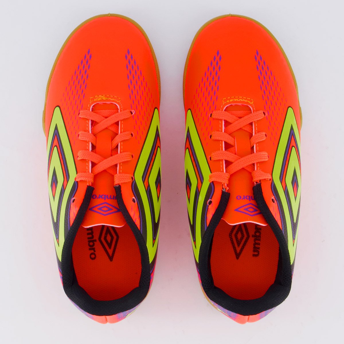 Chuteira Umbro Fast II Futsal Juvenil Laranja Laranja/Verde 4