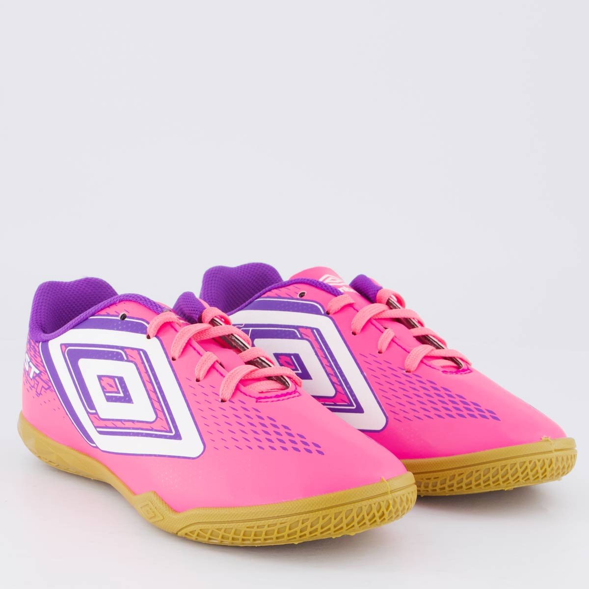 Chuteira Umbro Fast II Futsal Juvenil Rosa Rosa/Roxo 2