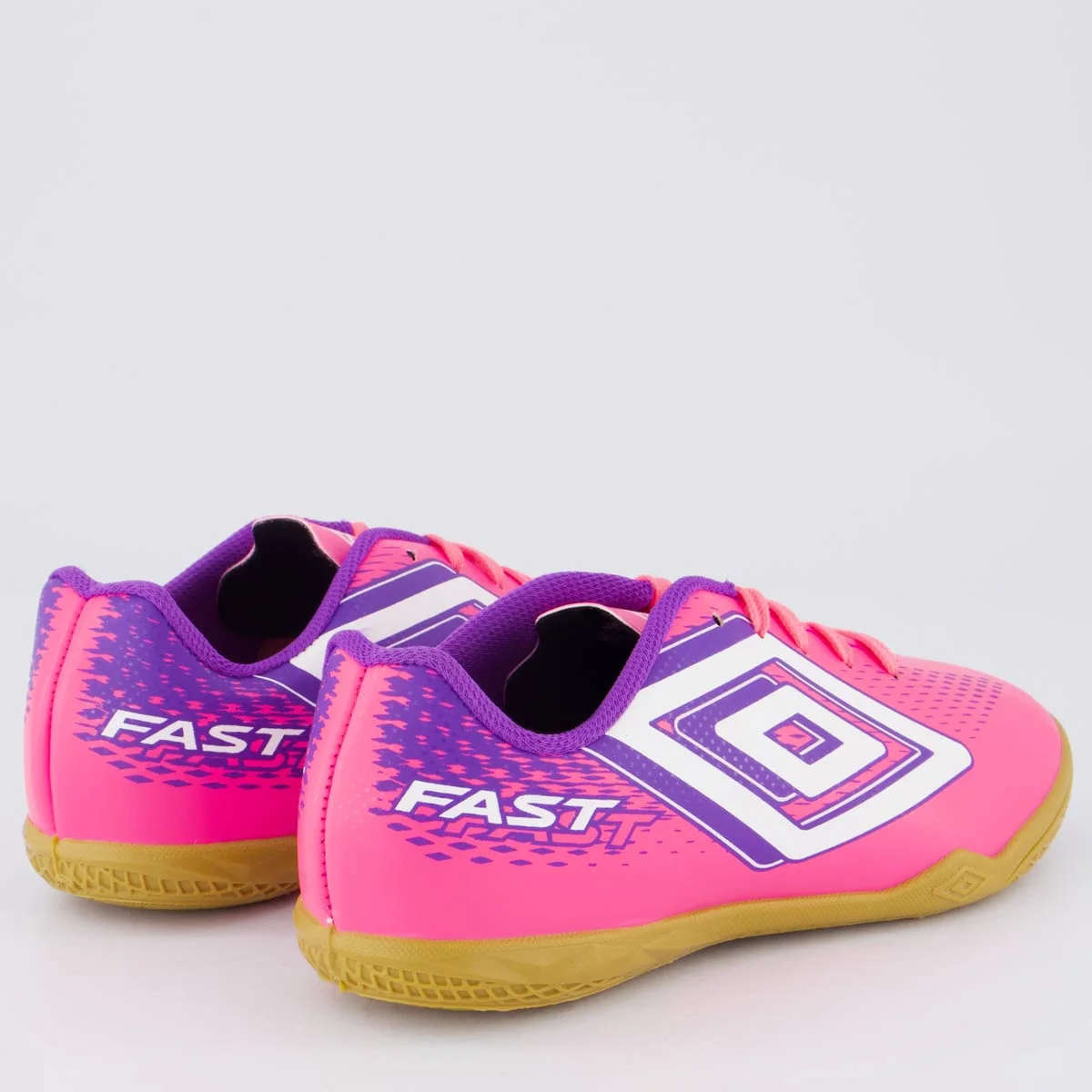 Chuteira Umbro Fast II Futsal Juvenil Rosa Rosa/Roxo 3