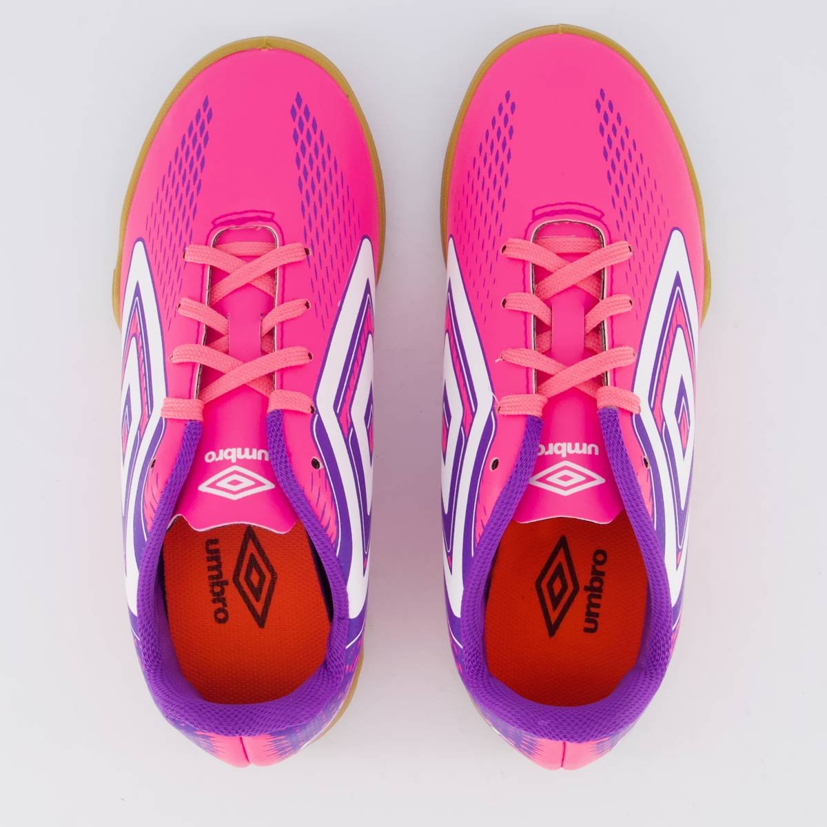 Chuteira Umbro Fast II Futsal Juvenil Rosa Rosa/Roxo 4