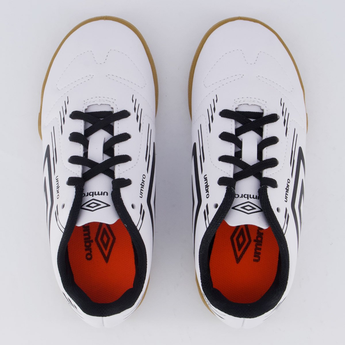 Chuteira Umbro Brave Futsal Juvenil Branca Branco/Preto 4