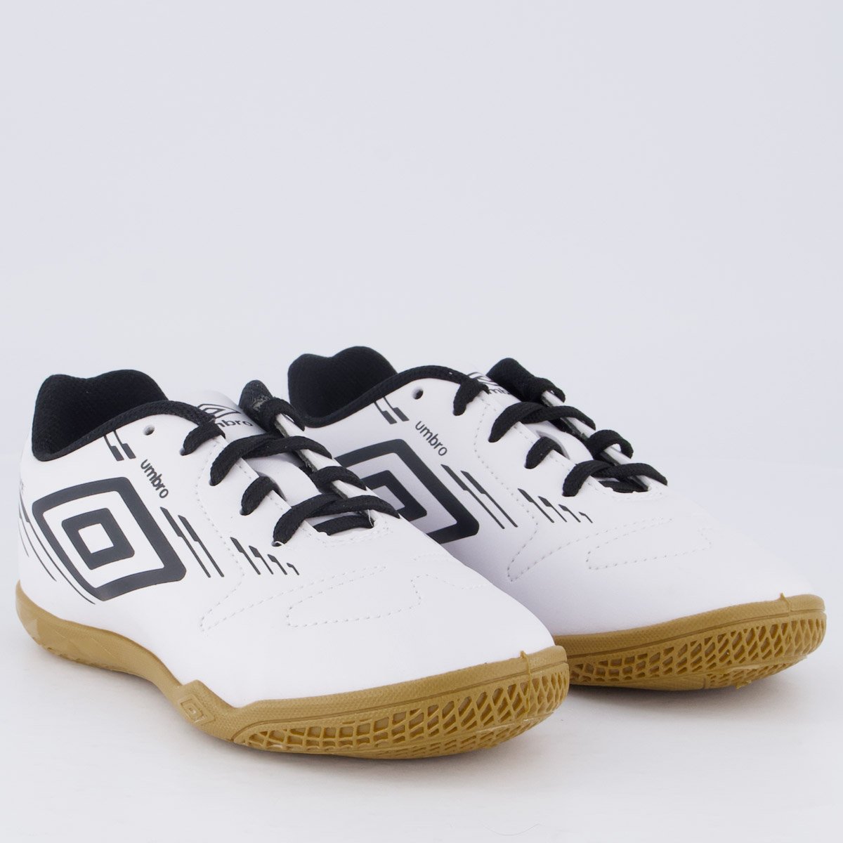 Chuteira Umbro Brave Futsal Juvenil Branca Branco/Preto 2