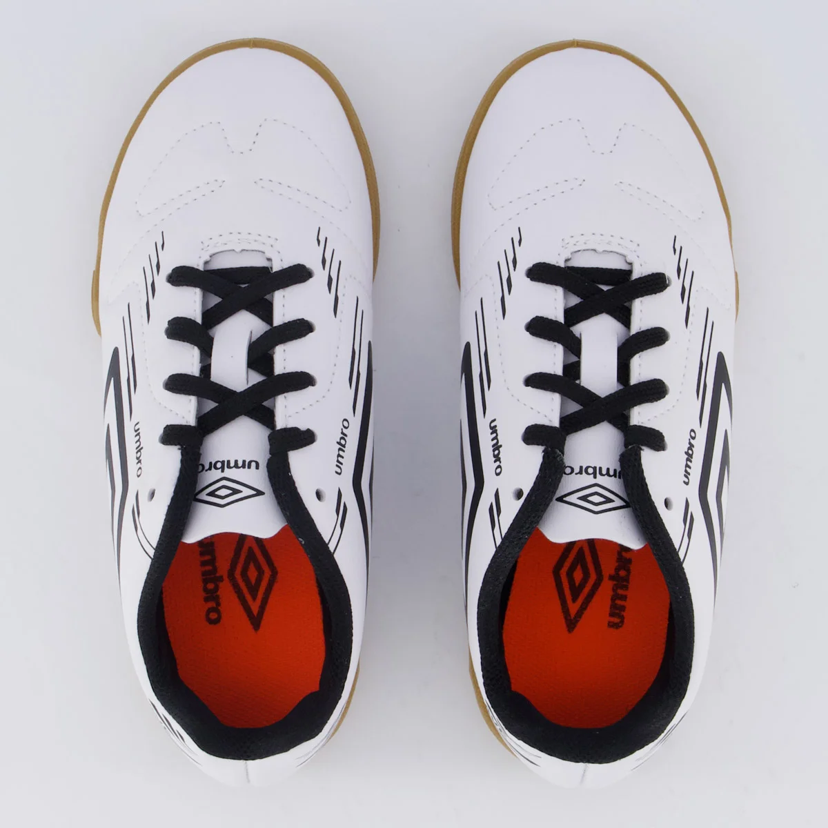 Chuteira Umbro Brave Futsal Juvenil Branca Branco/Preto 4