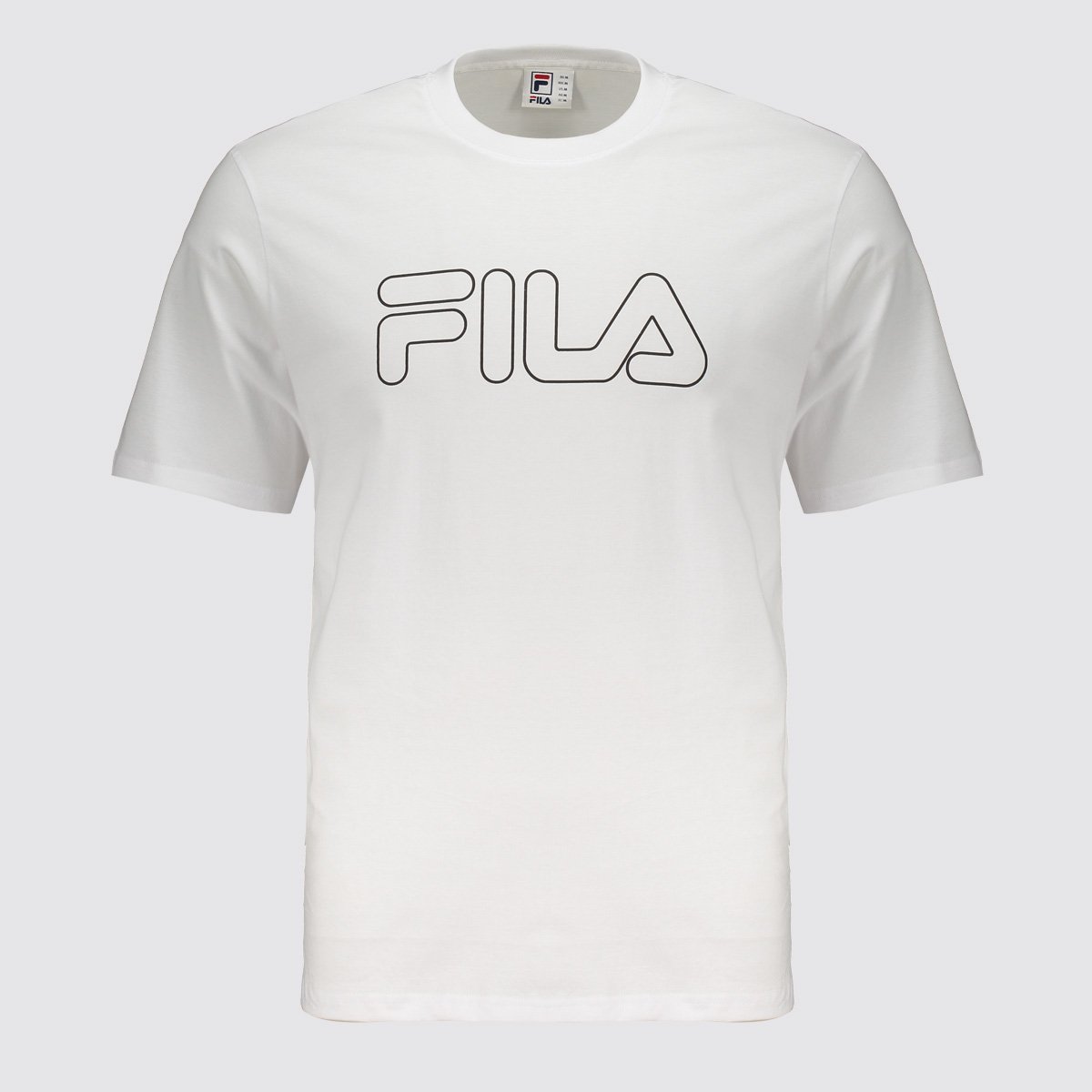 Camiseta Fila Regular Letter Outline Branco e Preto