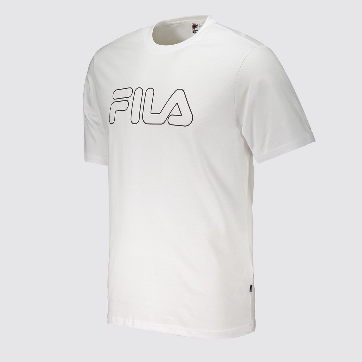 Camiseta Fila Regular Letter Outline Branco e Preto Branco 2