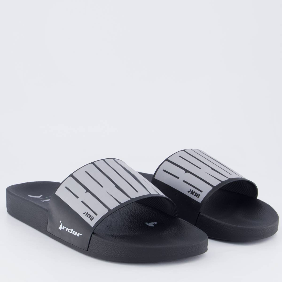 Chinelo Rider Slide R10 Preto e Cinza Preto 3