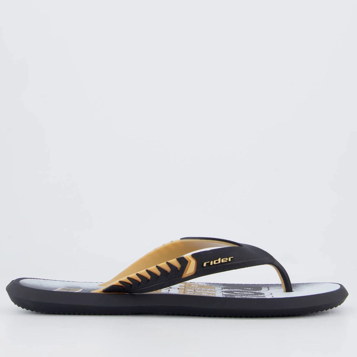 Chinelo Rider R1 Prime R10 Preto e Marrom Preto 2