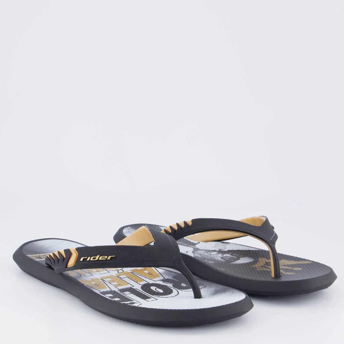 Chinelo Rider R1 Prime R10 Preto e Marrom Preto 3