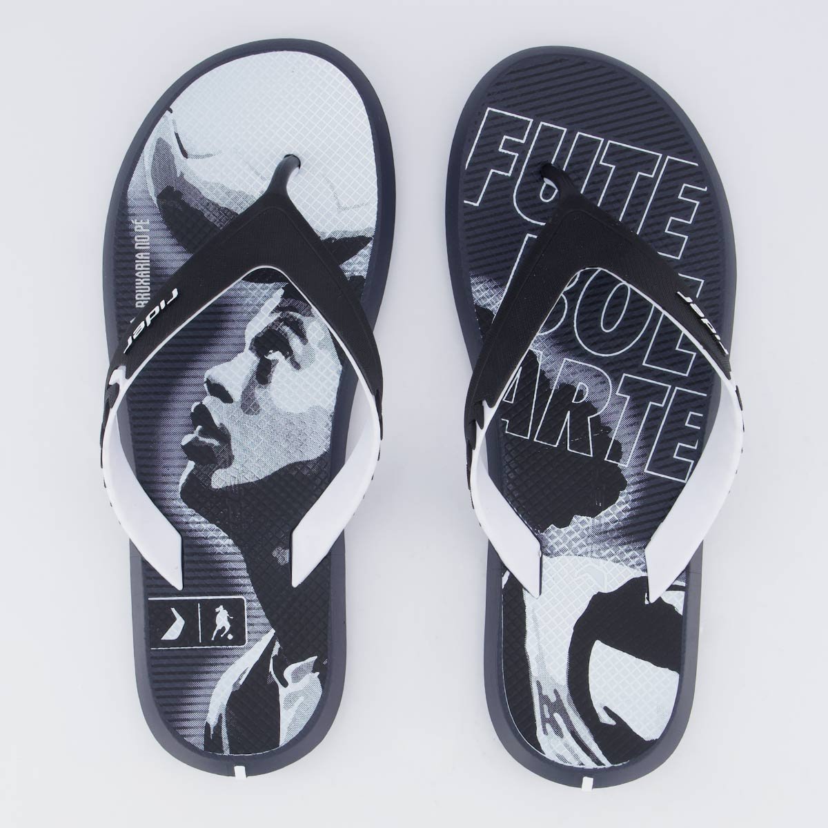 Chinelo Rider R1 Prime R10 Preto e Cinza Claro