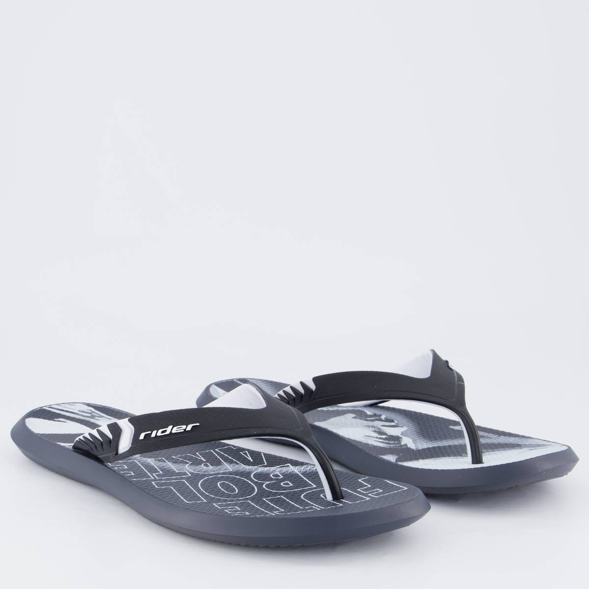 Chinelo Rider R1 Prime R10 Preto e Cinza Claro Preto 3