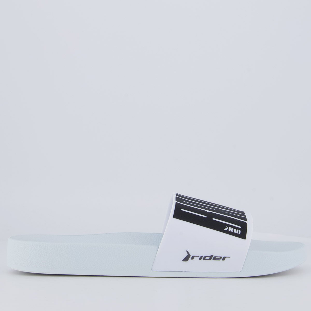 Chinelo Rider Slide R10 Branco e Preto Branco 2