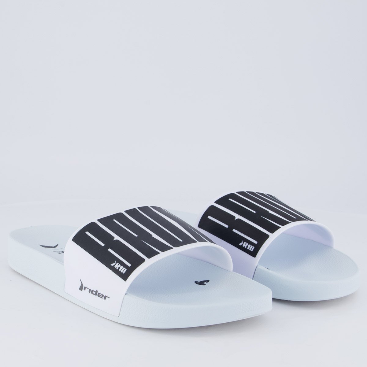 Chinelo Rider Slide R10 Branco e Preto Branco 3