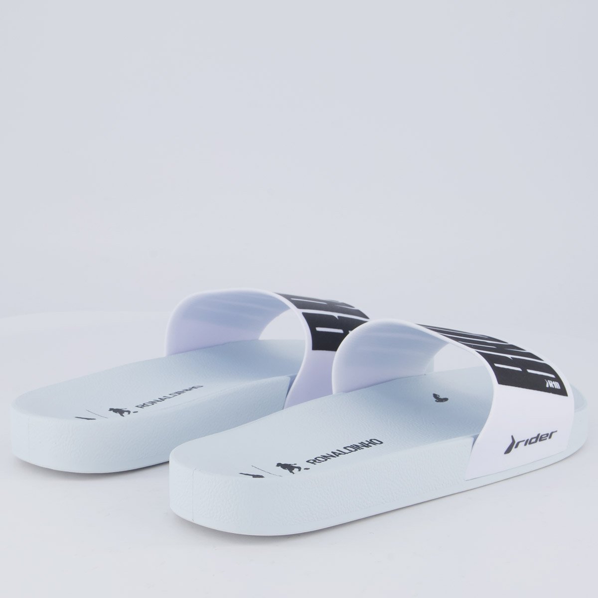 Chinelo Rider Slide R10 Branco e Preto Branco 4