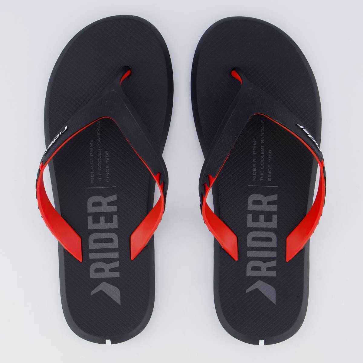 Chinelo Rider R1 Prime Preto e Vermelho Preto 1