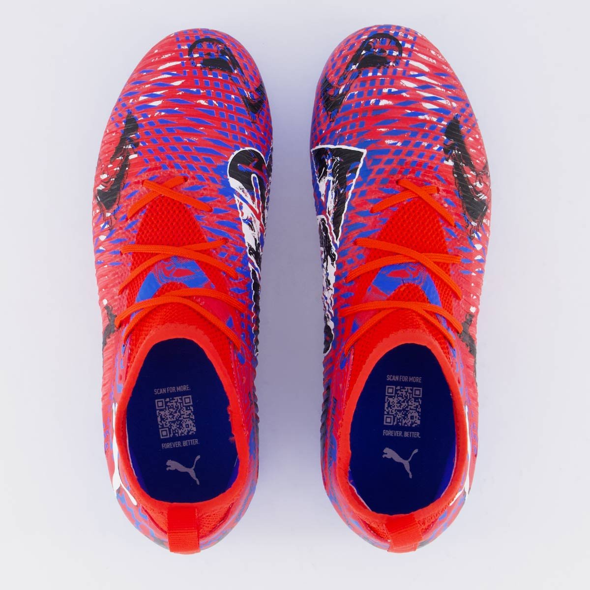 Chuteira Puma Future 8 Match Playmakers FG/AG Campo Juvenil Vermelha e Azul Vermelho/Azul 4