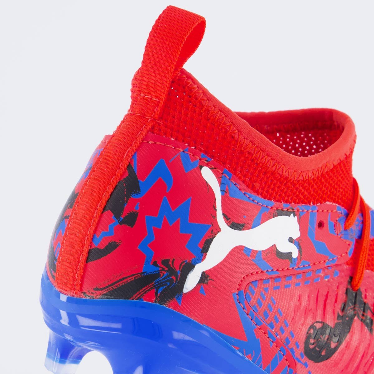 Chuteira Puma Future 8 Match Playmakers FG/AG Campo Juvenil Vermelha e Azul Vermelho/Azul 6