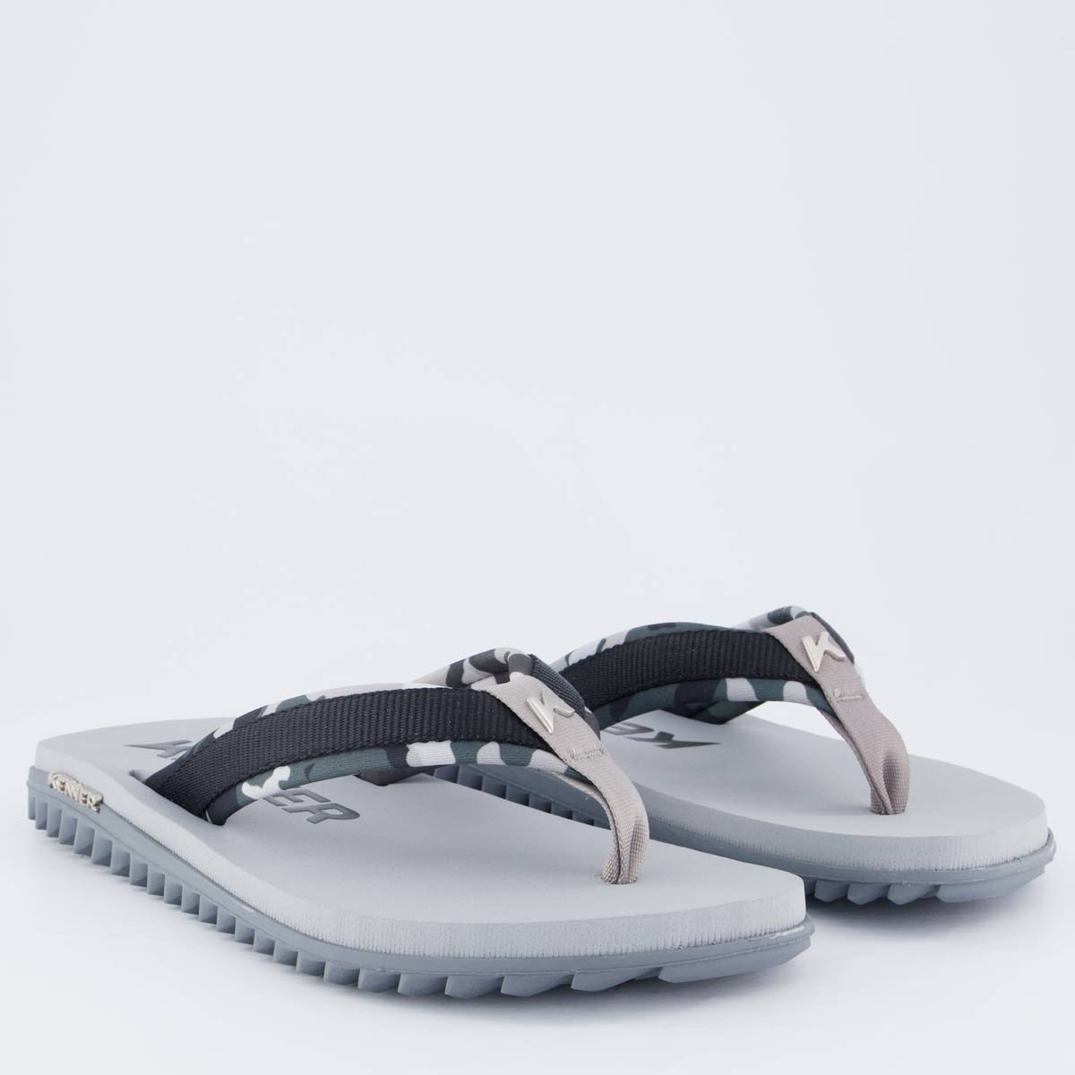 Chinelo Kenner Kivah Army Cinza Cinza/Preto 3