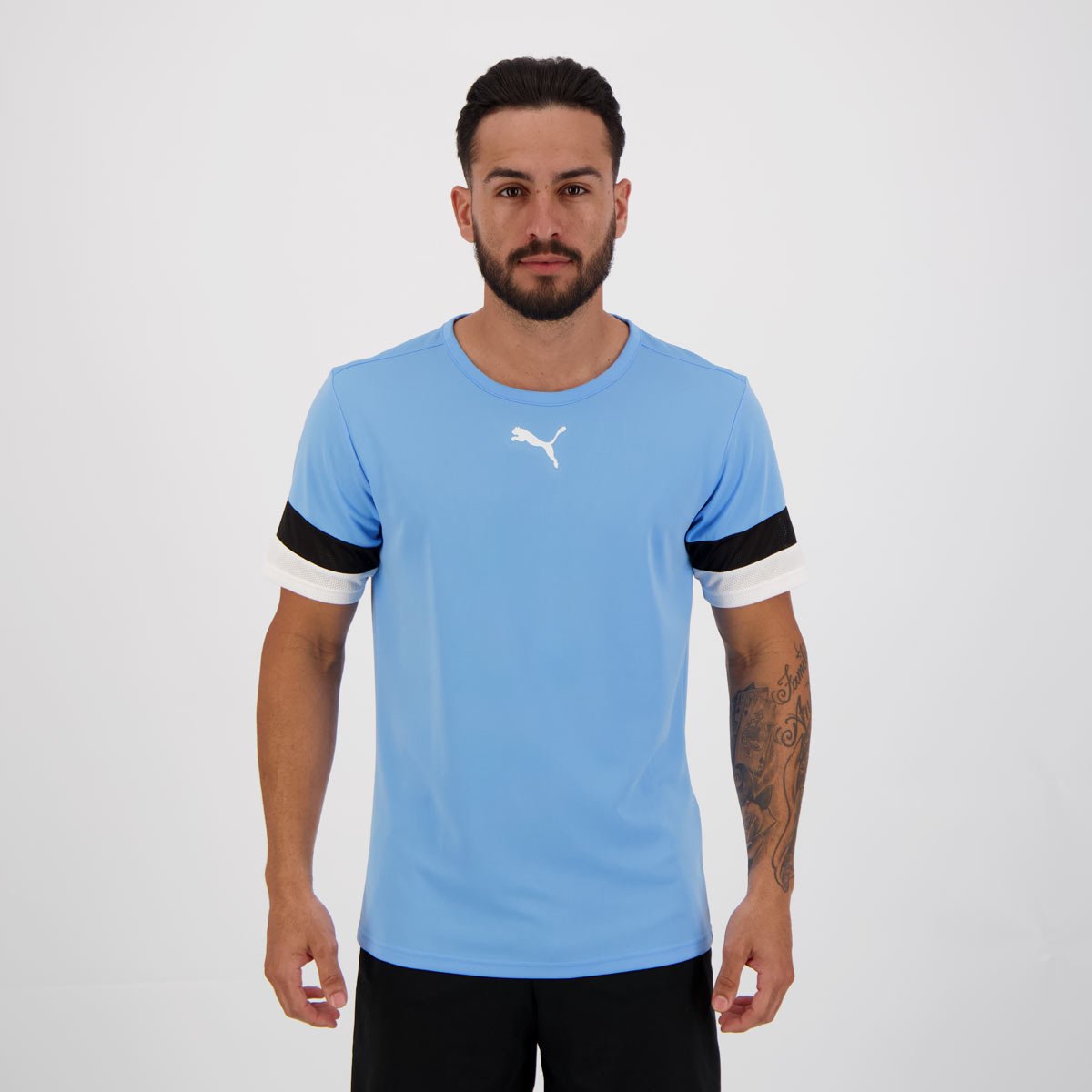 Camisa Puma Teamrise Azul e Preta