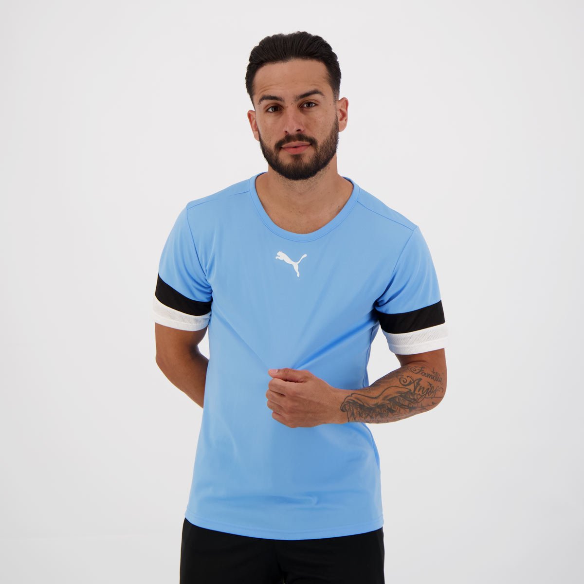 Camisa Puma Teamrise Azul e Preta Azul 2