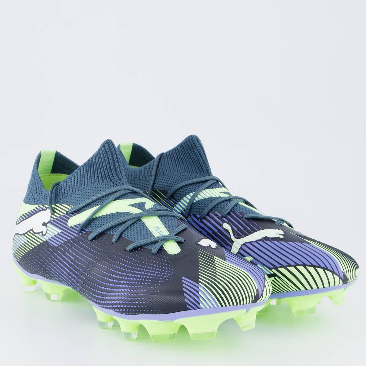 Chuteira Puma Future 7 Match Campo Verde e Azul Verde 2