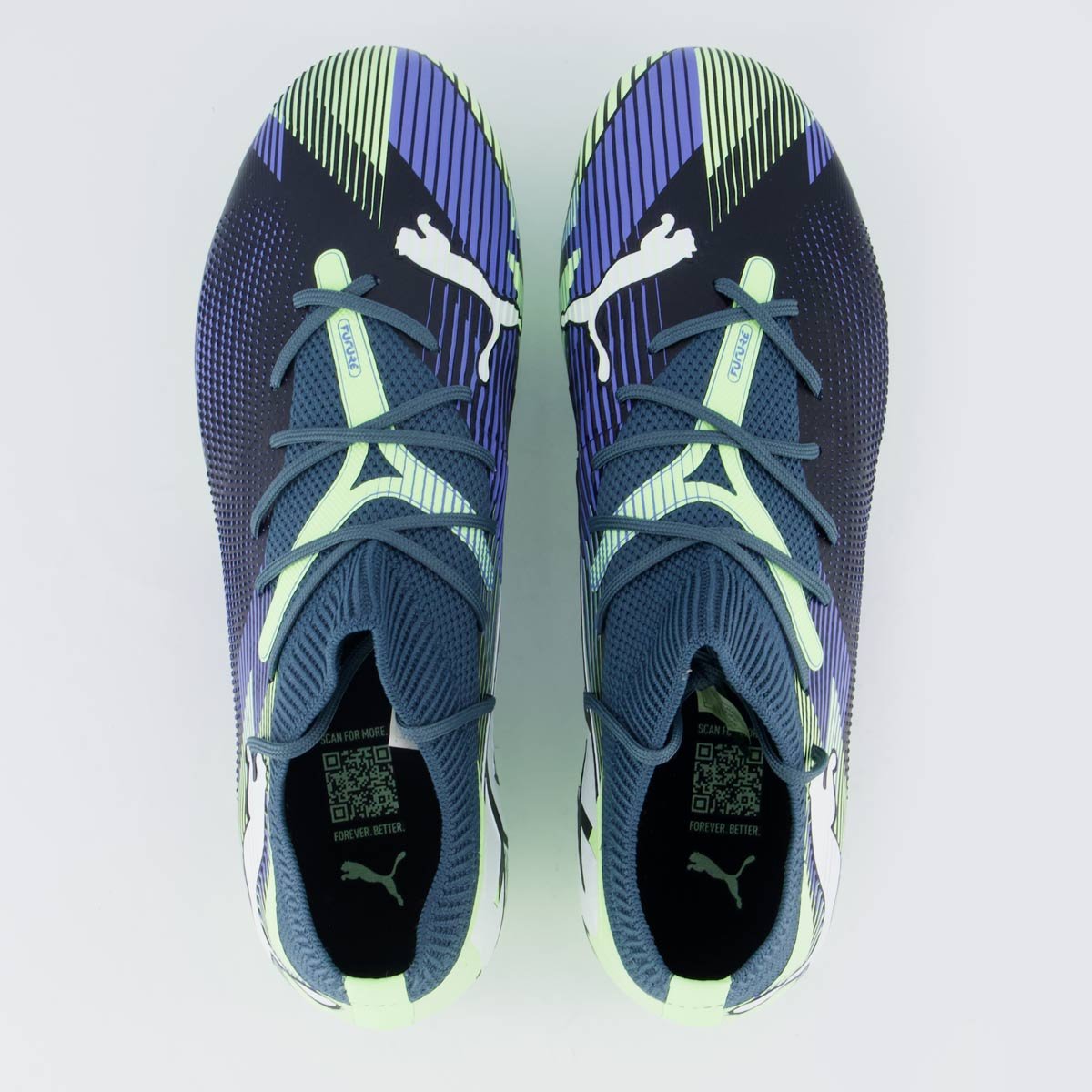 Chuteira Puma Future 7 Match Campo Verde e Azul Verde 4