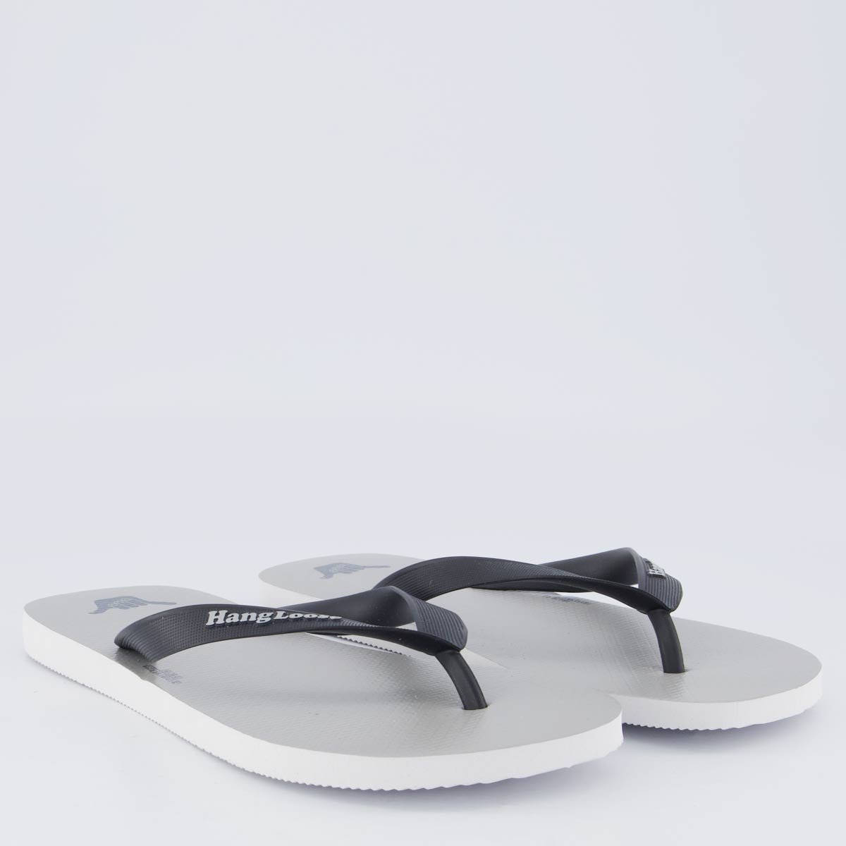 Chinelo Hang Loose Cinza e Branco Preto 3