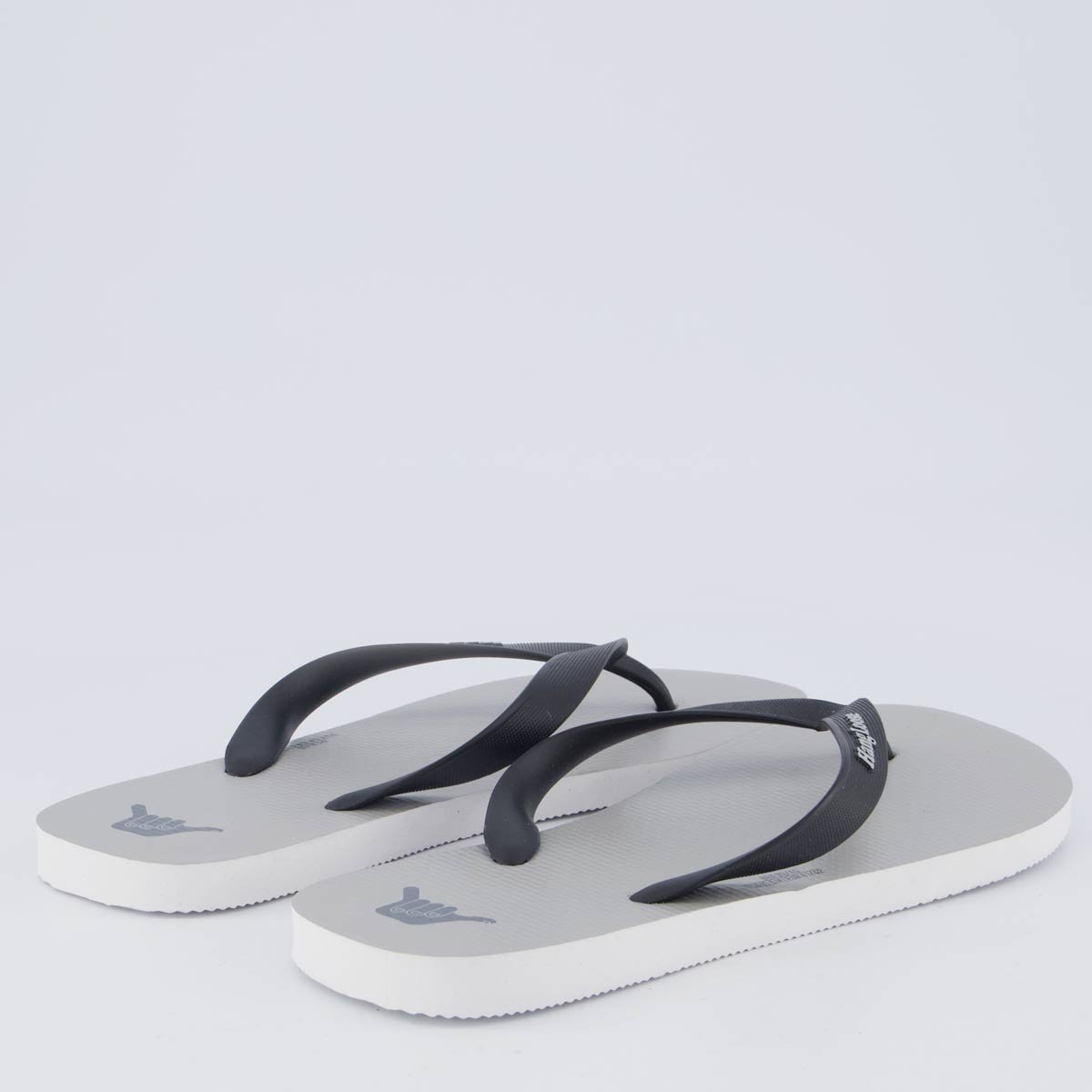 Chinelo Hang Loose Cinza e Branco Preto 4