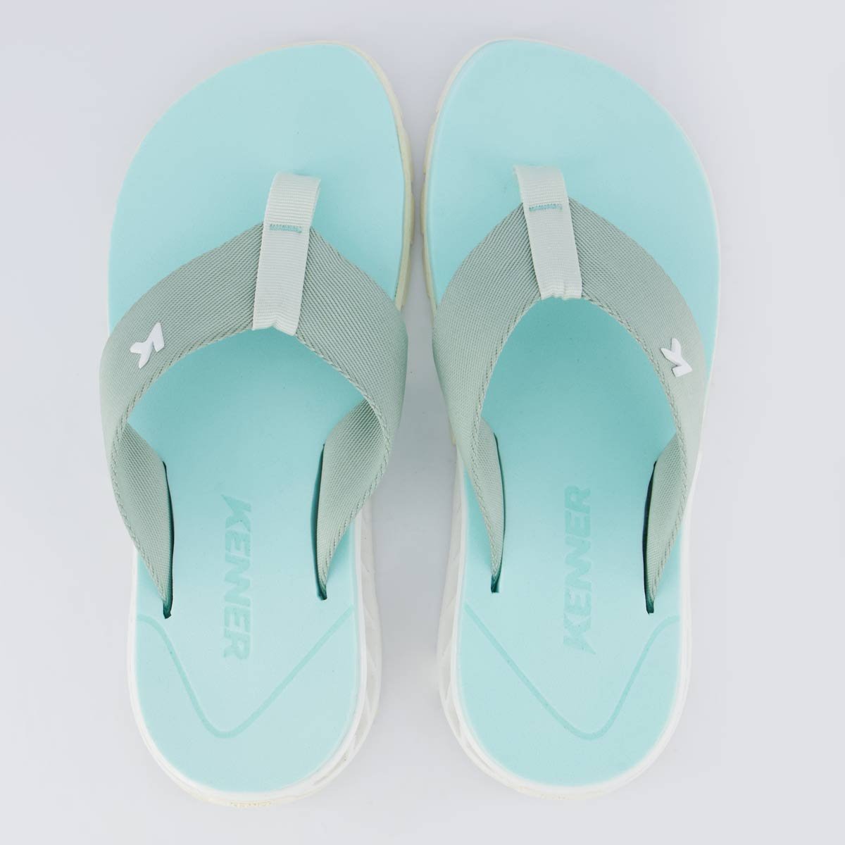 Chinelo Kenner Rakka Azul Claro e Branco Verde 1