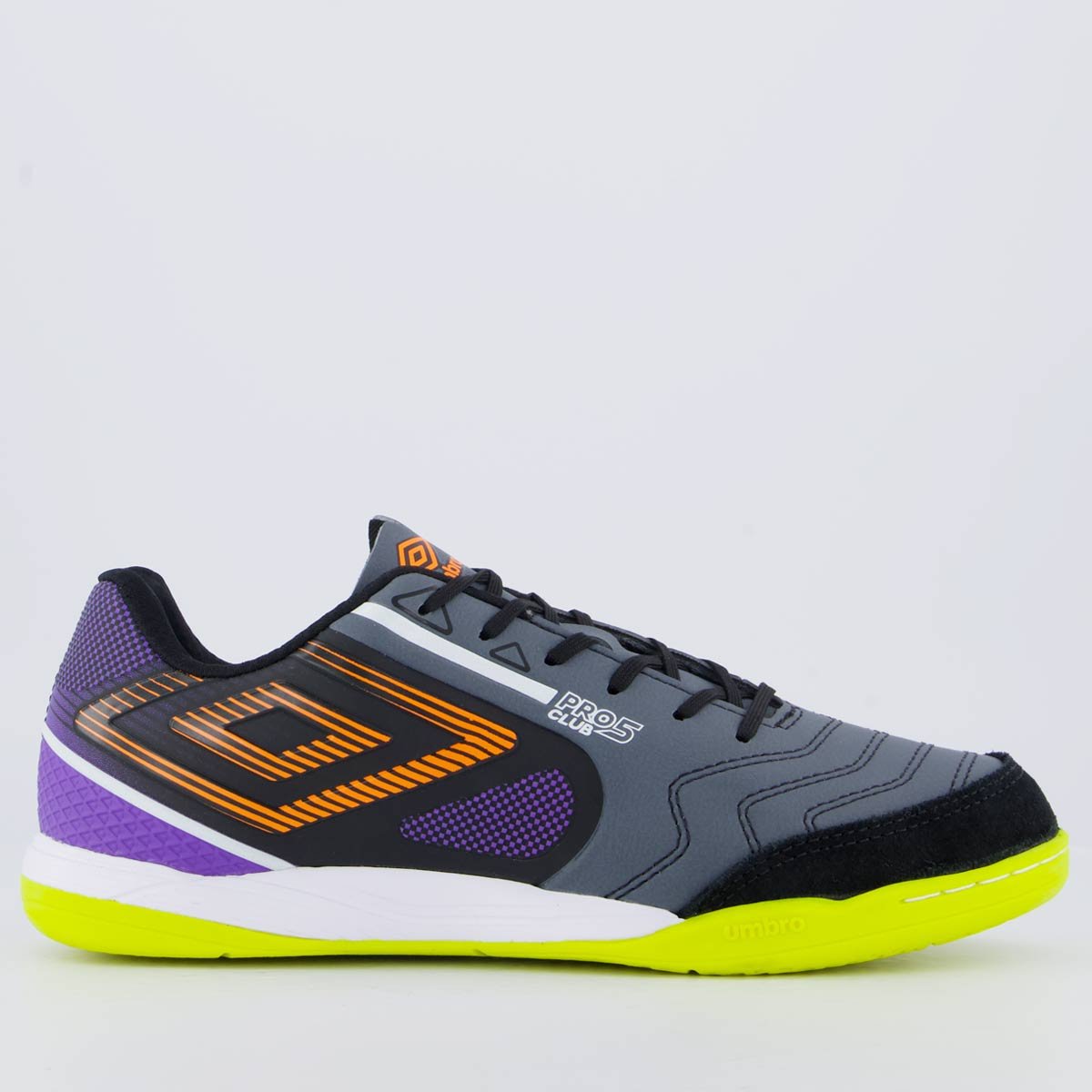 Chuteira Umbro Pro 5 Bump Club Futsal Cinza