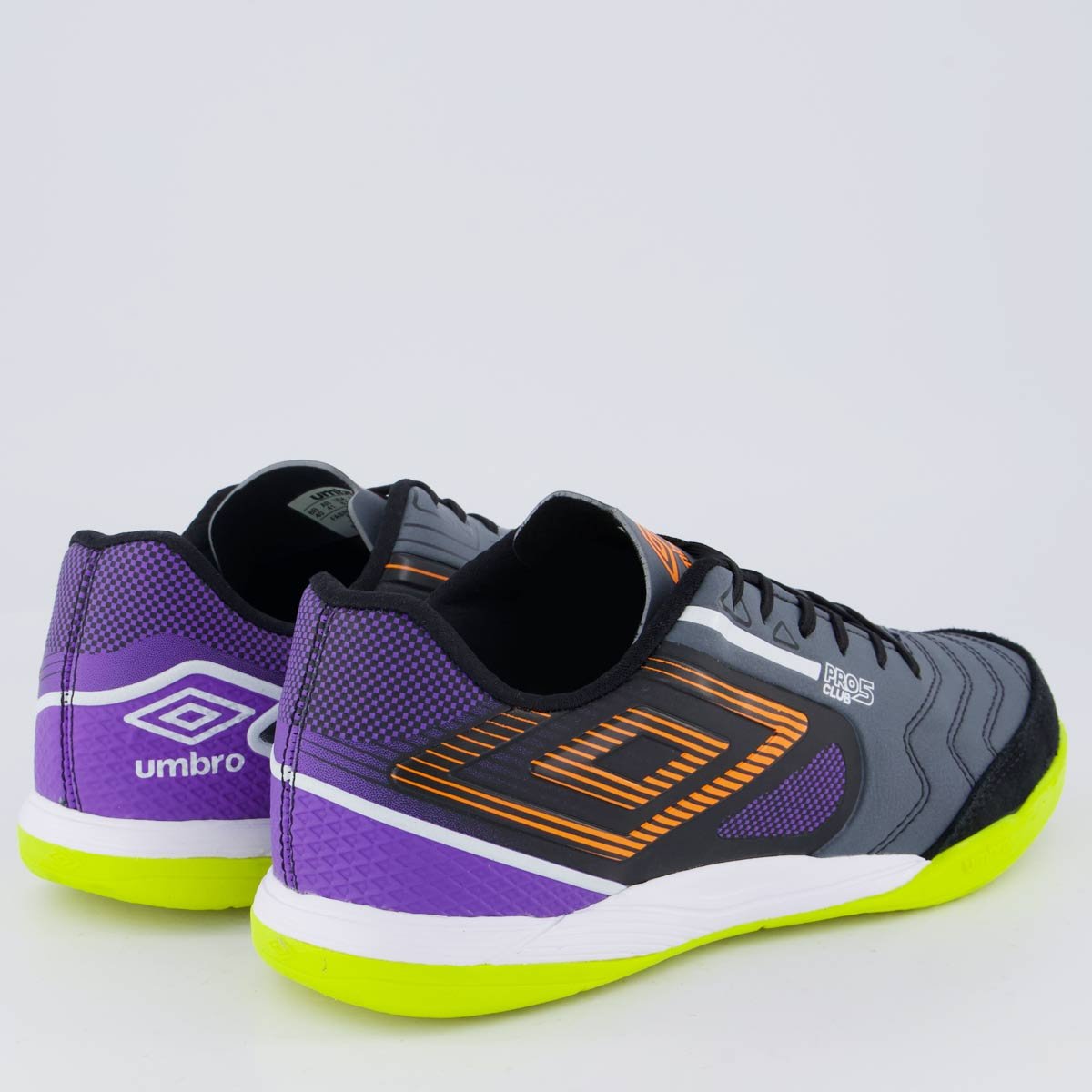 Chuteira Umbro Pro 5 Bump Club Futsal Cinza Cinza 3