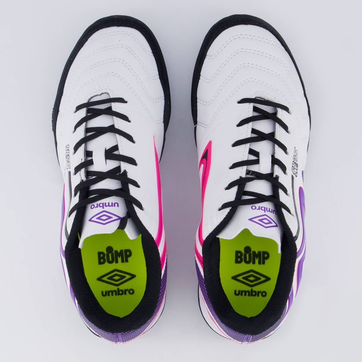 Chuteira Umbro Pro 5 Bump Club Society Branca e Preta Branco 4