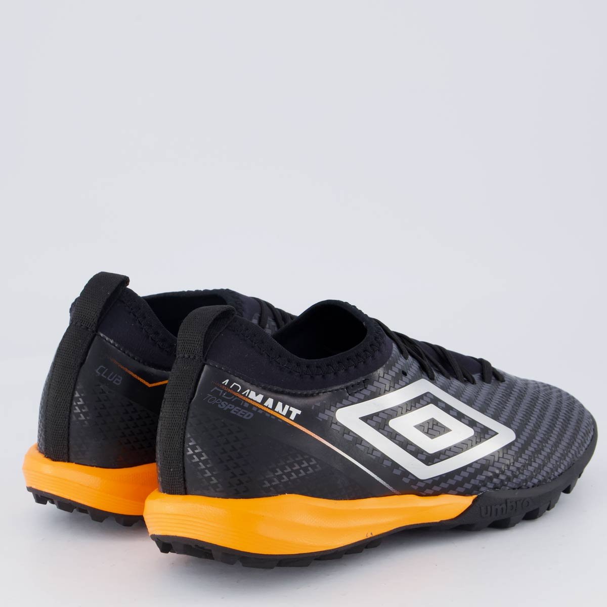 Chuteira Umbro Adamant Top Speed Club Society Preta e Laranja Preto 3