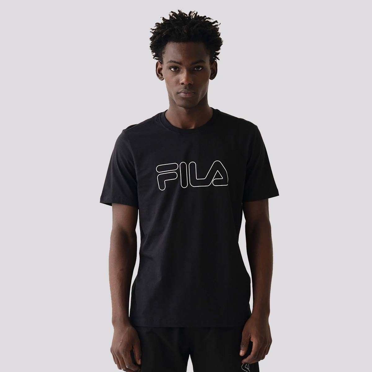 Camiseta Fila Regular Letter Outline Preto
