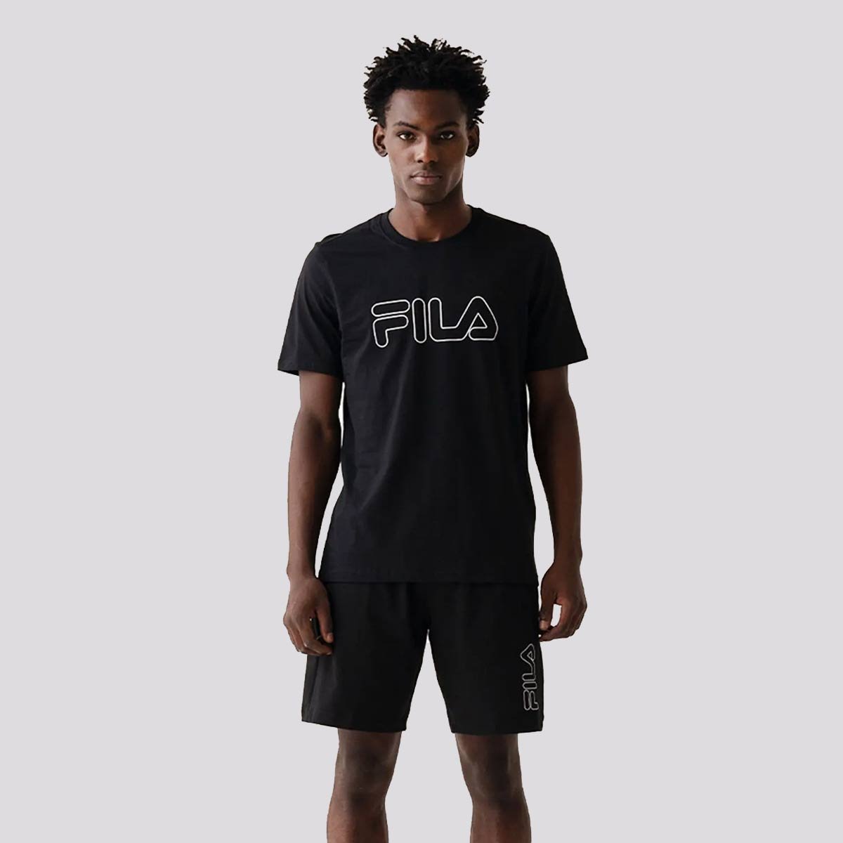 Camiseta Fila Regular Letter Outline Preto Preto 3