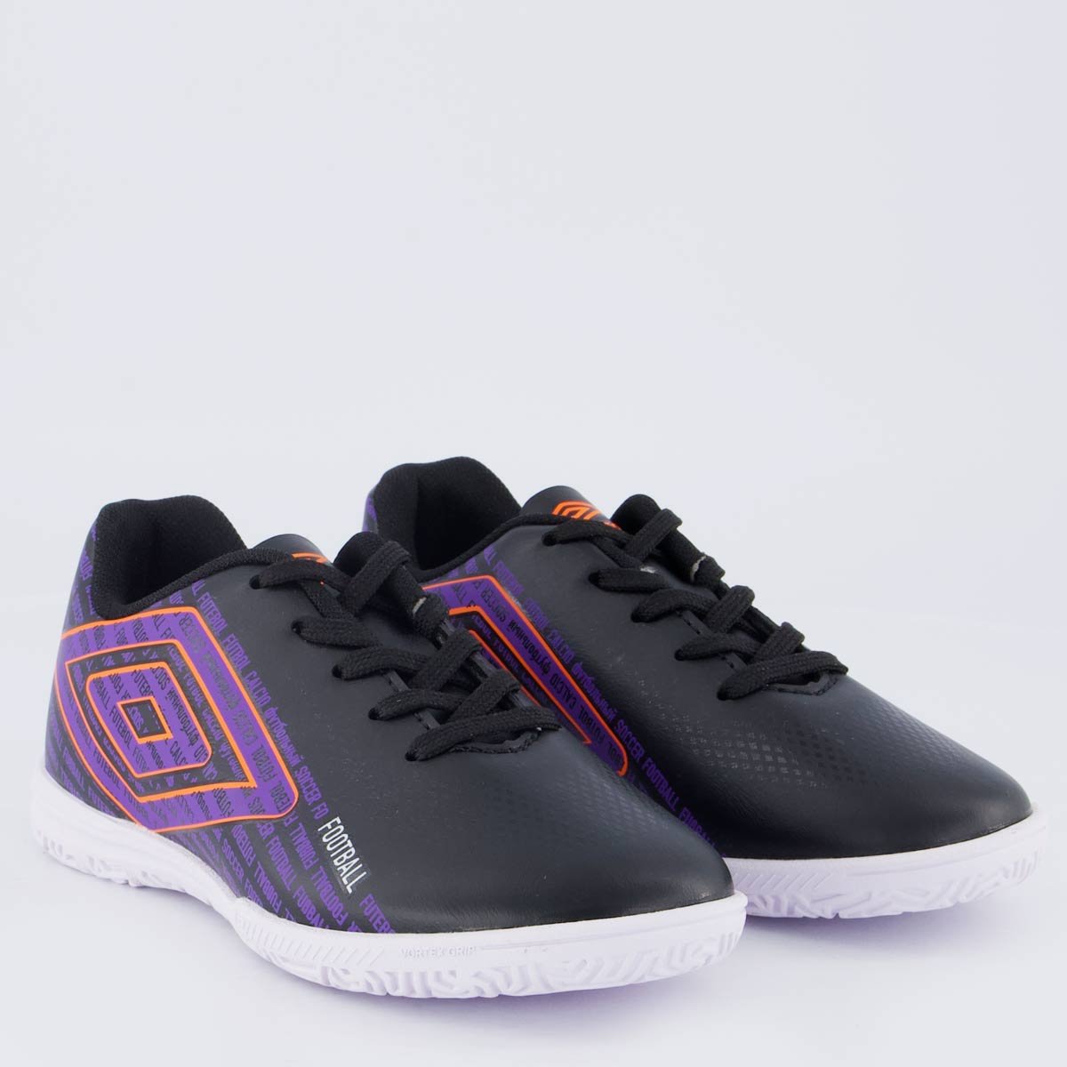 Chuteira Umbro Football Futsal Juvenil Preta e Roxa Preto 2