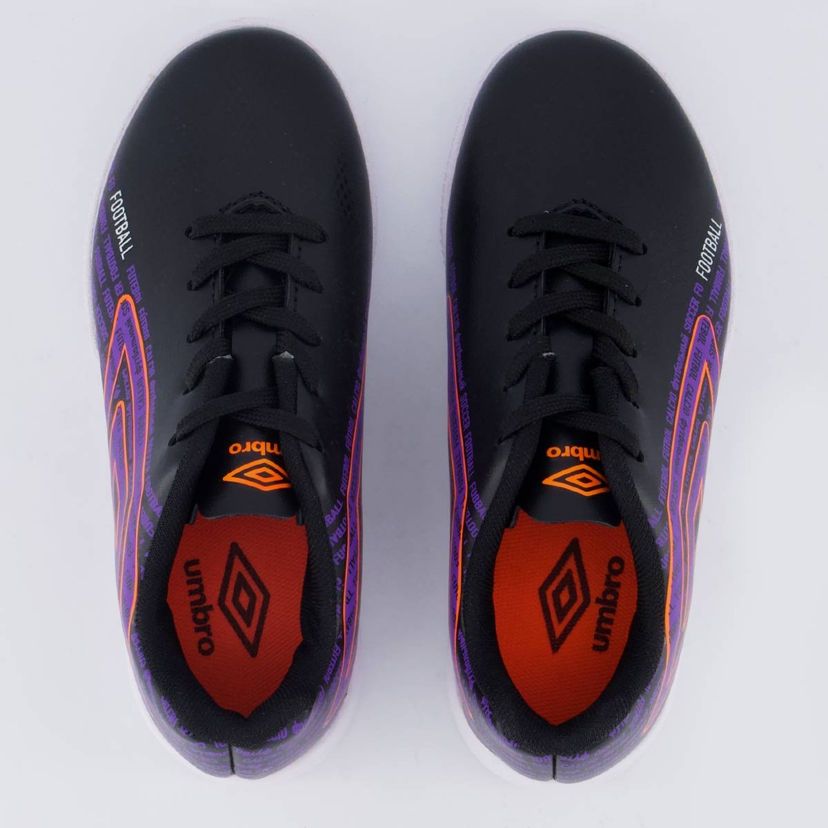 Chuteira Umbro Football Futsal Juvenil Preta e Roxa Preto 4