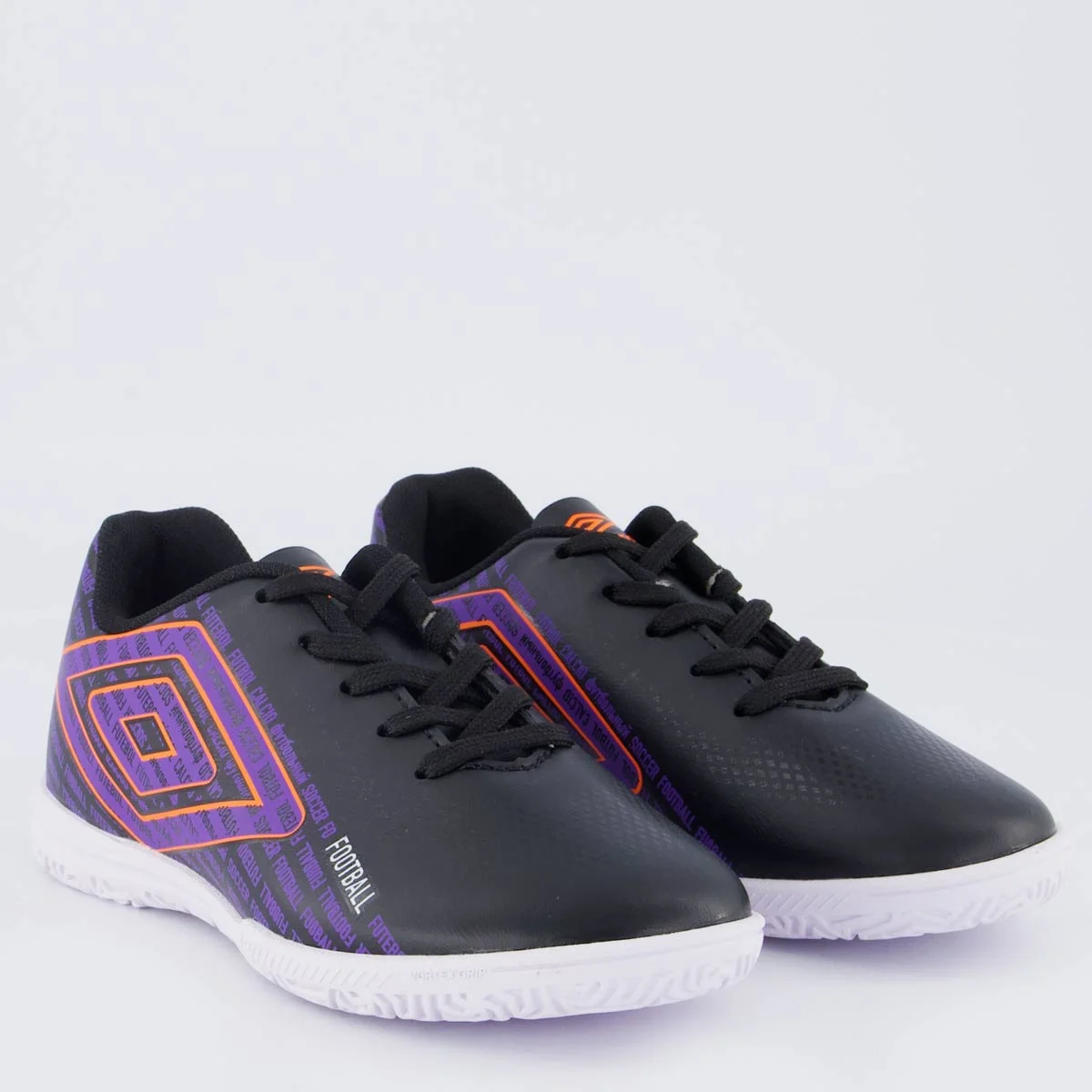 Chuteira Umbro Football Futsal Juvenil Preta e Roxa Preto 2