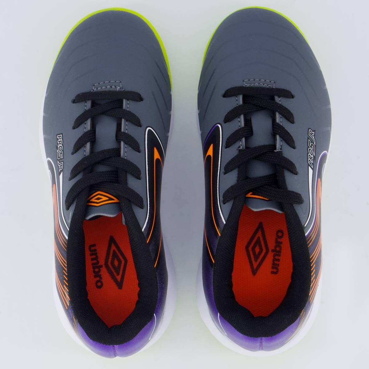 Chuteira Umbro Pro 5 Futsal Juvenil Cinza Escuro Cinza 4