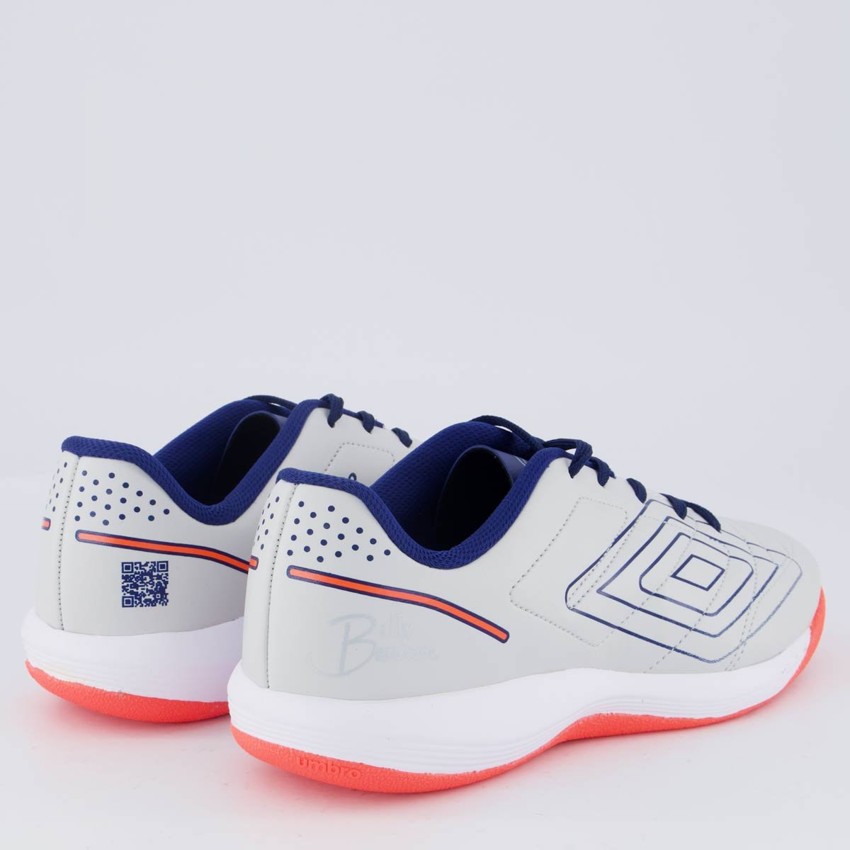 Chuteira Umbro BR Futsal Juvenil Cinza Branco 3