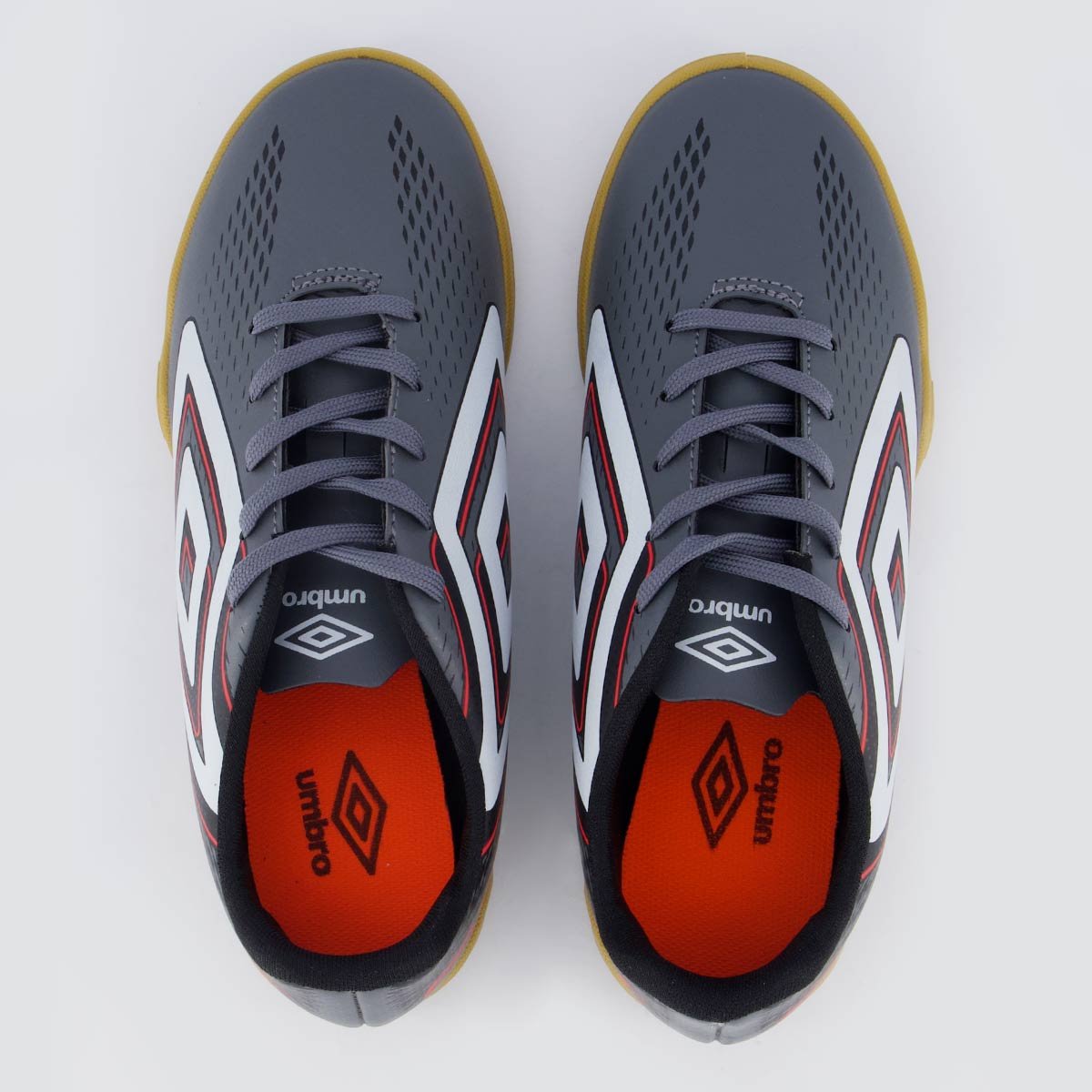 Chuteira Umbro Fast II Futsal Juvenil Cinza Cinza 4