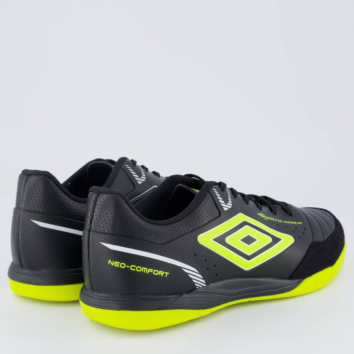 Chuteira Umbro Neo-Comfort Futsal Preta Preto/Verde 3