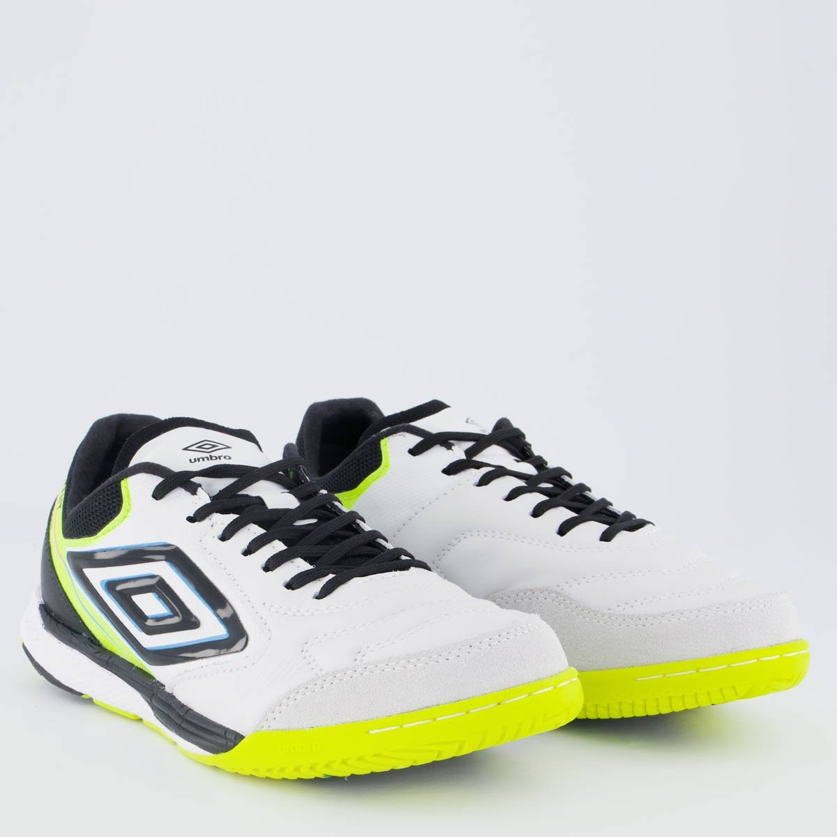 Chuteira Umbro Adamant Master Class Pro Bump Futsal Branca Branco/Verde 2