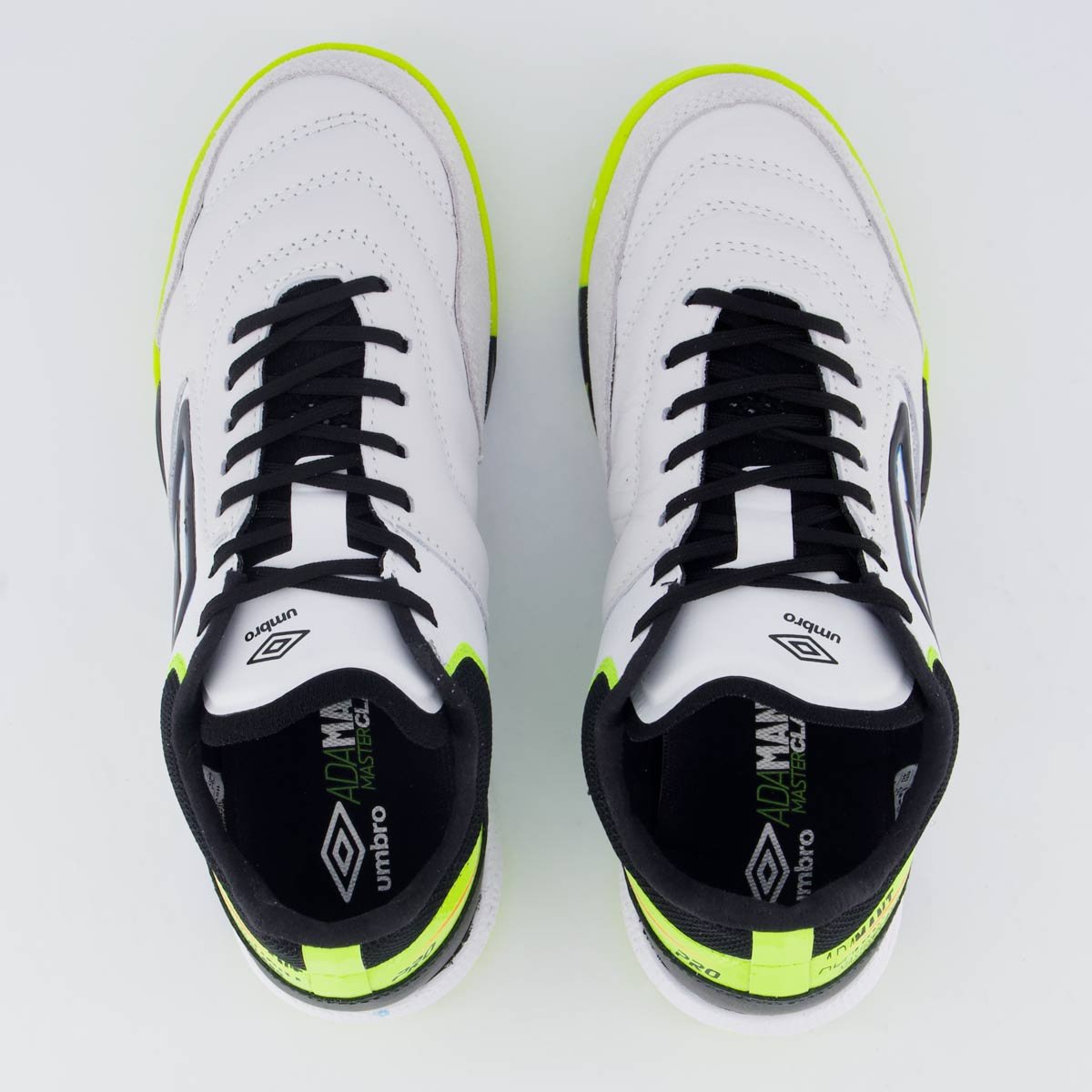 Chuteira Umbro Adamant Master Class Pro Bump Futsal Branca Branco/Verde 4