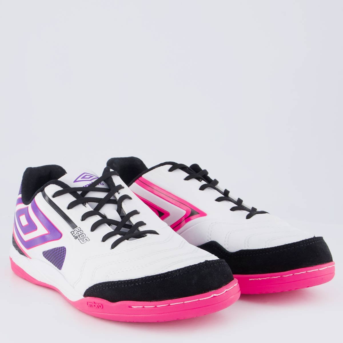 Chuteira Umbro Pro 5 Bump Club II Futsal Branca e Roxa Branco 2