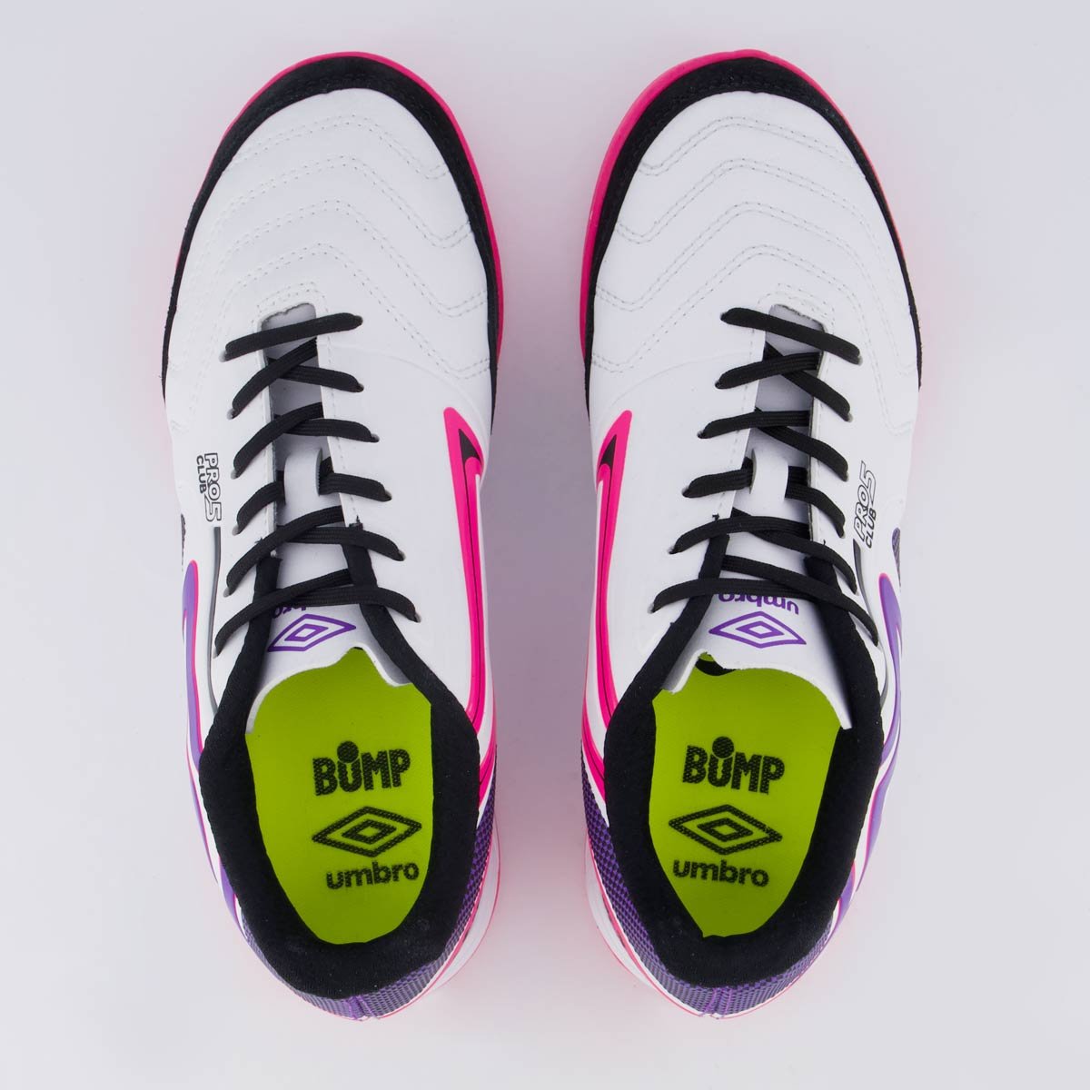 Chuteira Umbro Pro 5 Bump Club II Futsal Branca e Roxa Branco 4