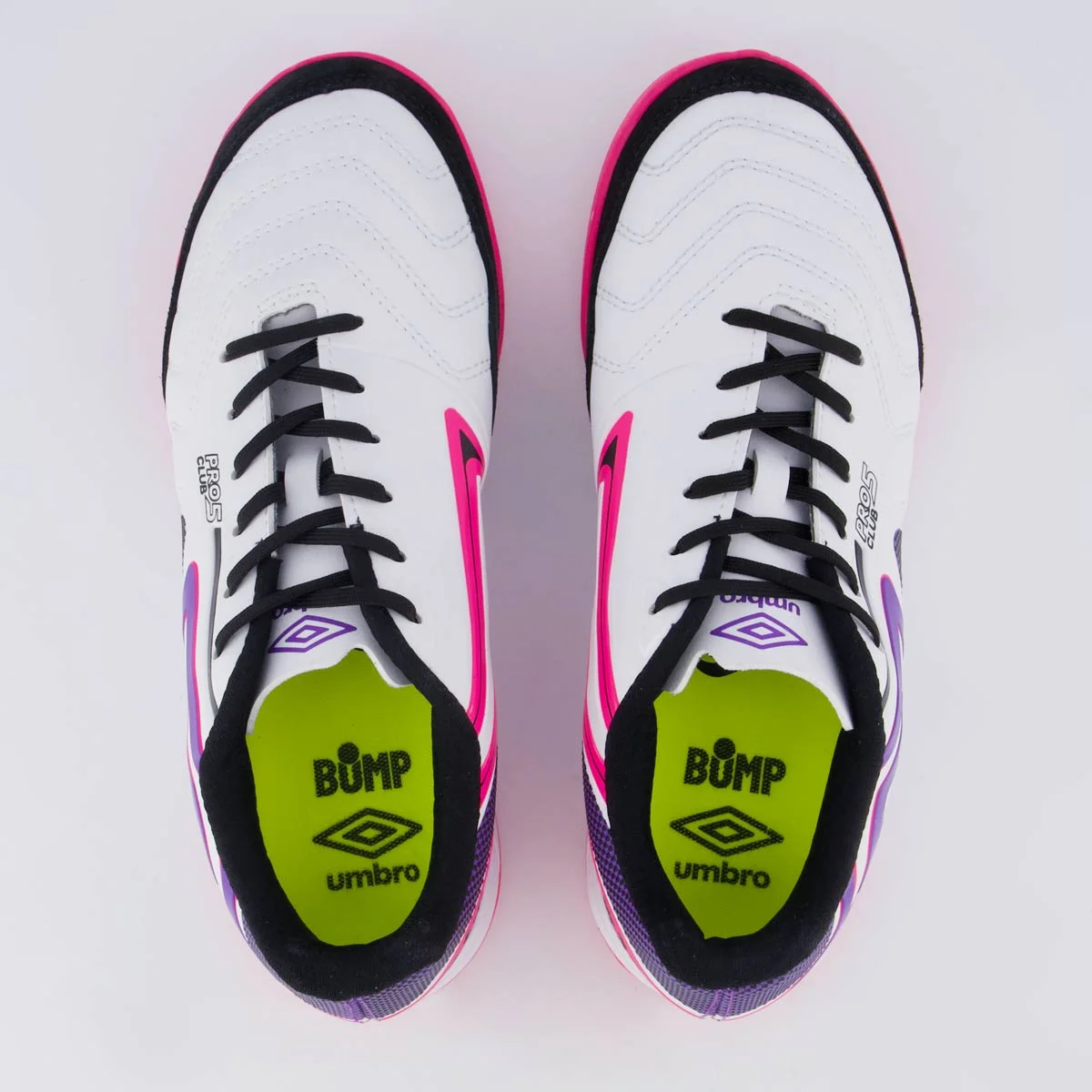 Chuteira Umbro Pro 5 Bump Club II Futsal Branca e Roxa Branco 4