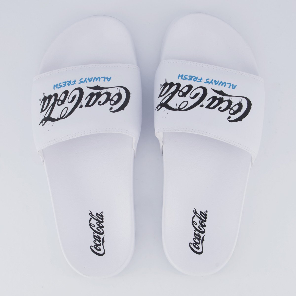 Chinelo Coca Cola Slide Graff Branco