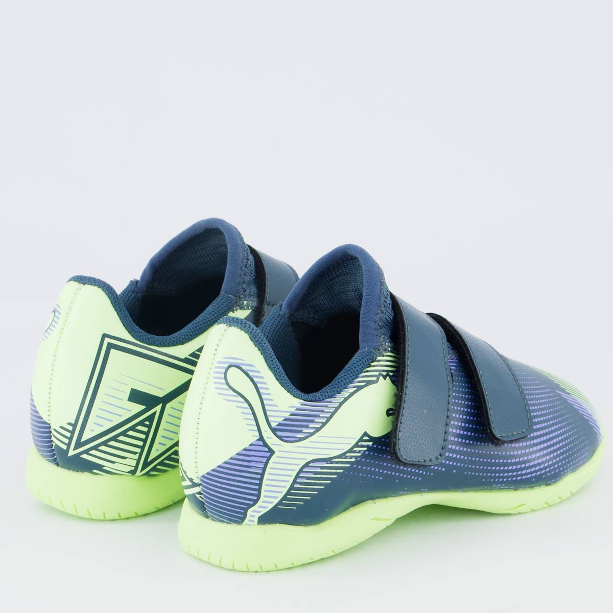 Chuteira Puma Future 7 Play IT V PS Juvenil Futsal Azul e Verde Verde 3