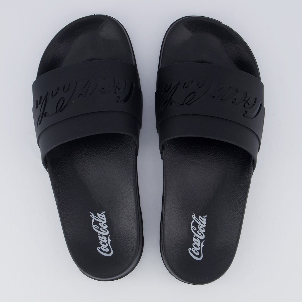 Chinelo Coca Cola Injetado Slide Elevate Preto Preto 1