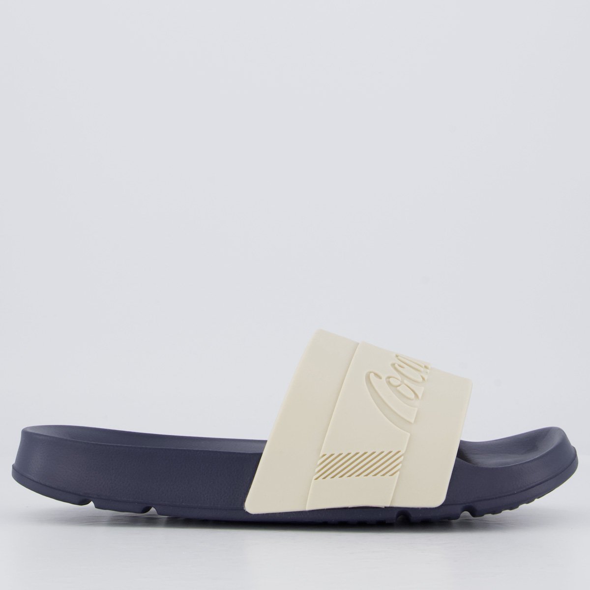 Chinelo Coca Cola Injetado Slide Elevate Marinho e Bege Bege 2